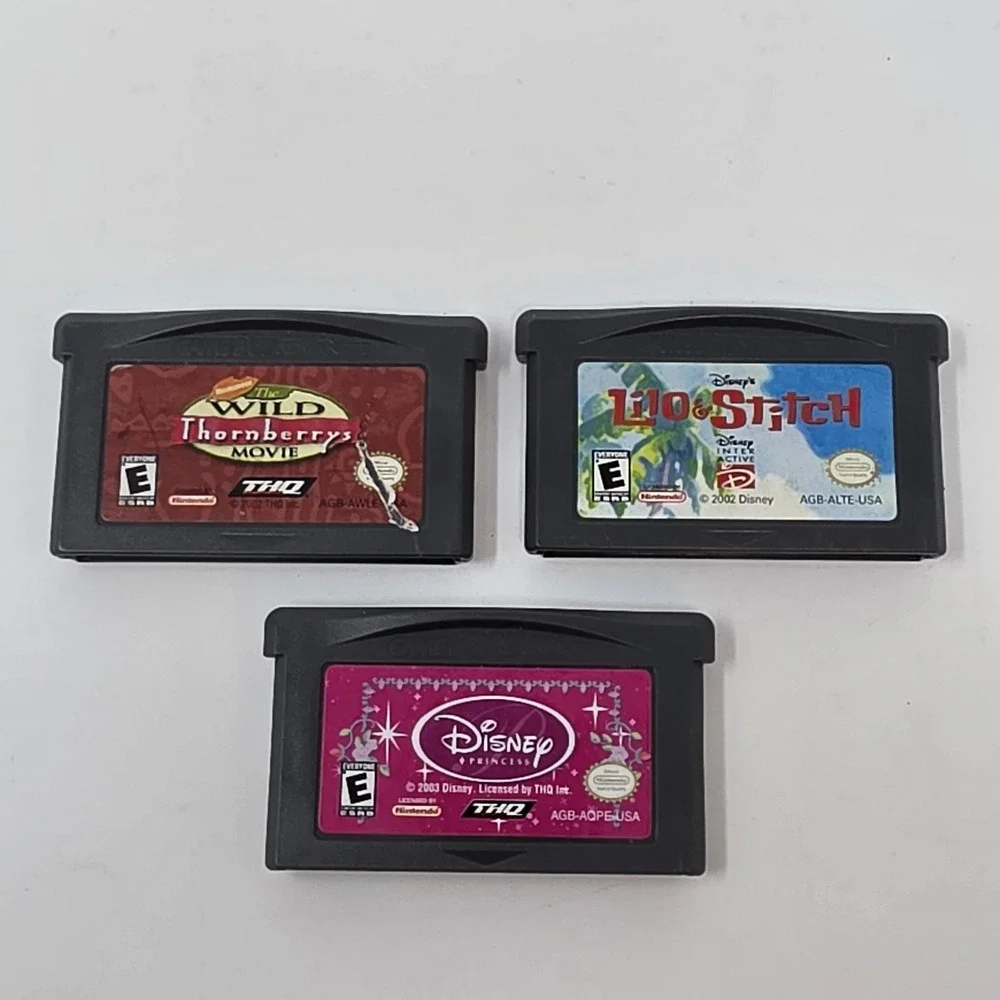 Nintendo Game Boy Advance Lot Lilo & Stitch ~ Wild Thornberrys ~ Disney Princess